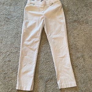 White and cream ankle dress pants